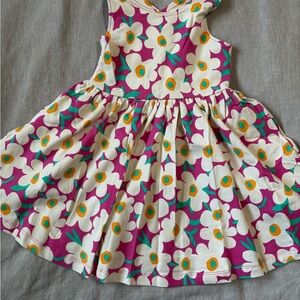 Hanna Andersson Purple and White Floral Cross-back Dress, NWOT